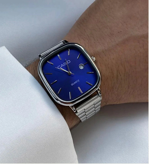 Casio Silver Blue Watch